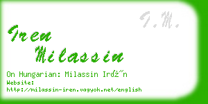 iren milassin business card